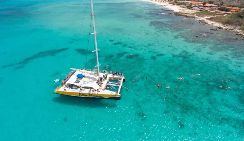 a boat floating on a body of water